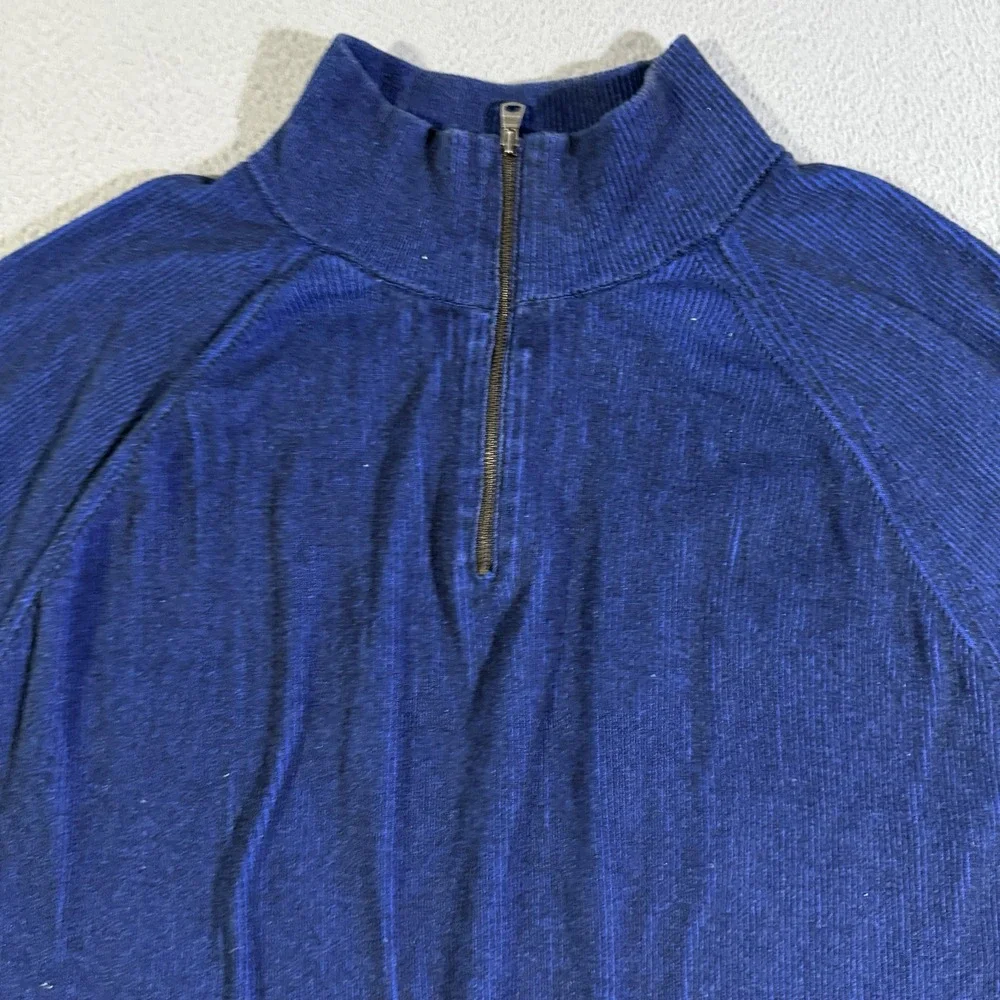 Banana Republic 1/4 Zip Textured Stripe Sweater Men's‎ XXL 100% Supima Cotton